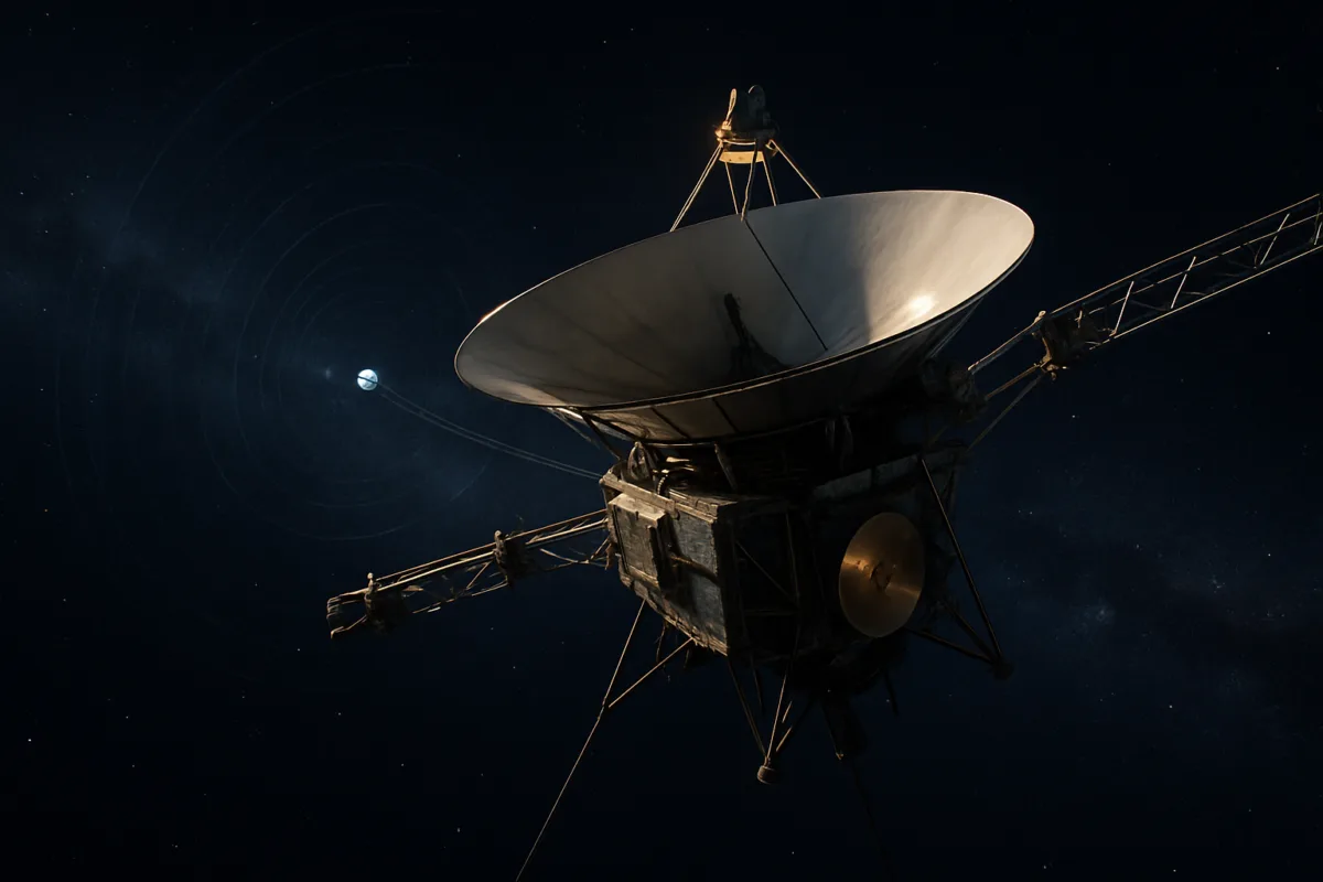 Voyager 1’s Long Afterlife: Borrowed Momentum and the One-Light-Day Milestone