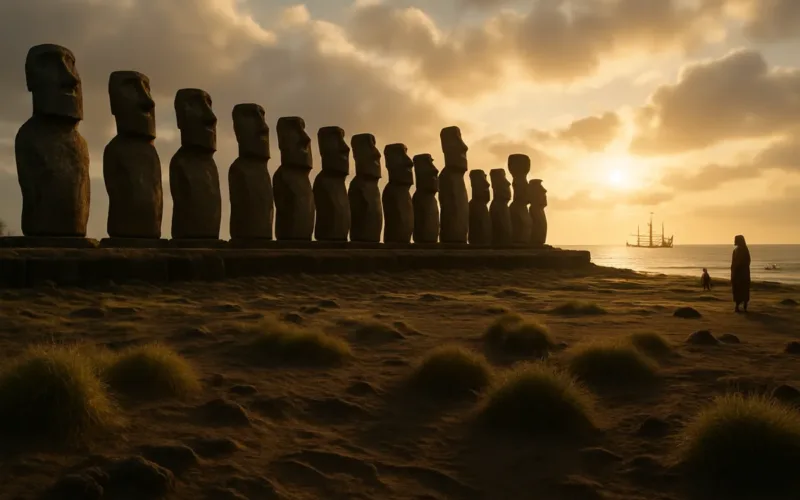 When Roggeveen Anchored at Paasch-Eyland: The Walking Statues and a Living Culture