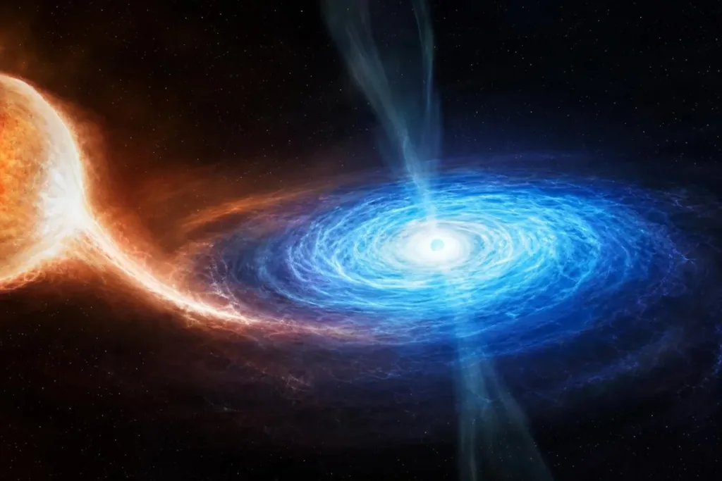 Artistic visualization of plasma accretion onto a neutron star